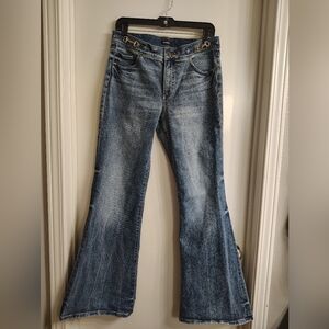 Express Women's Blue Flare Jeans